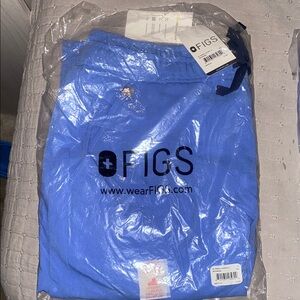 Figs Blue Scrub Pants and shirt